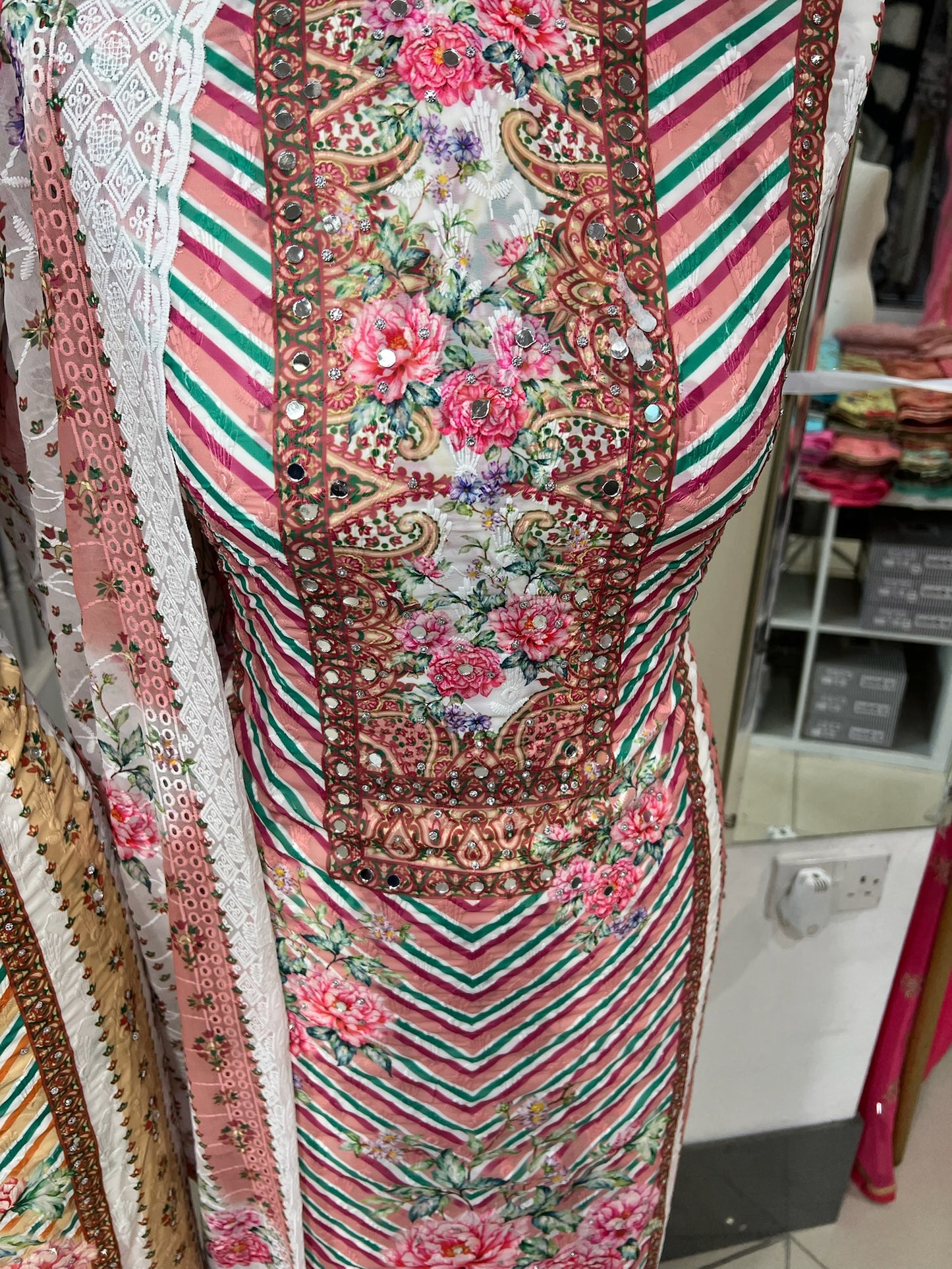 Chevron & Floral Georgette