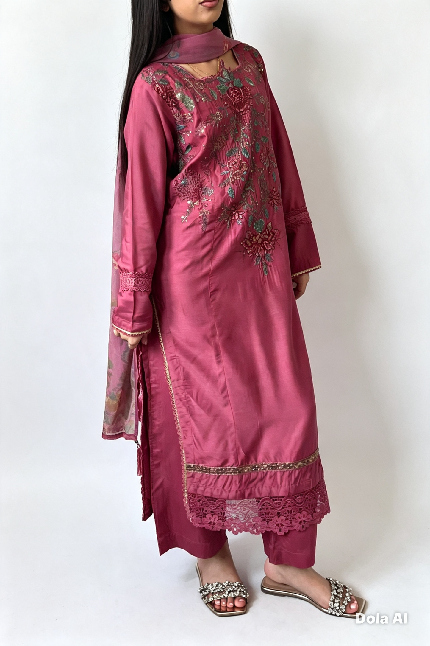 Maria B Inspired Thread‑Embroidered Luxury Viscose Suit