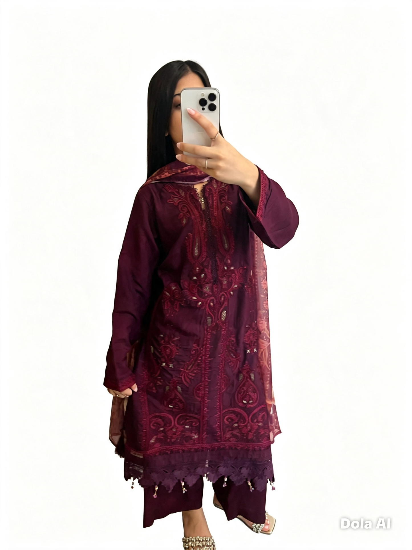 Maria B Inspired Thread Embroidered Luxury Viscose Suit Readymade