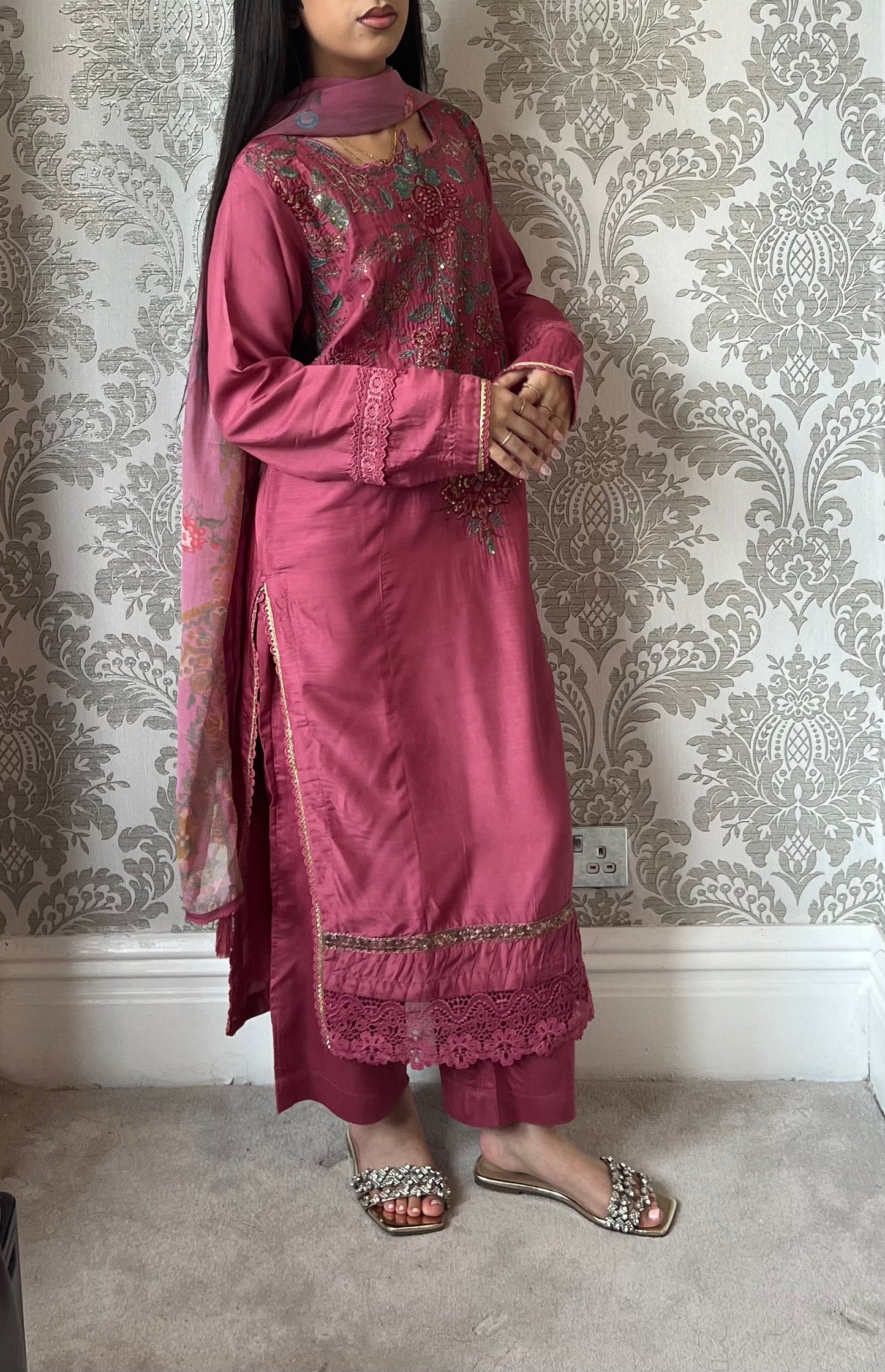 Maria B Inspired Thread‑Embroidered Luxury Viscose Suit