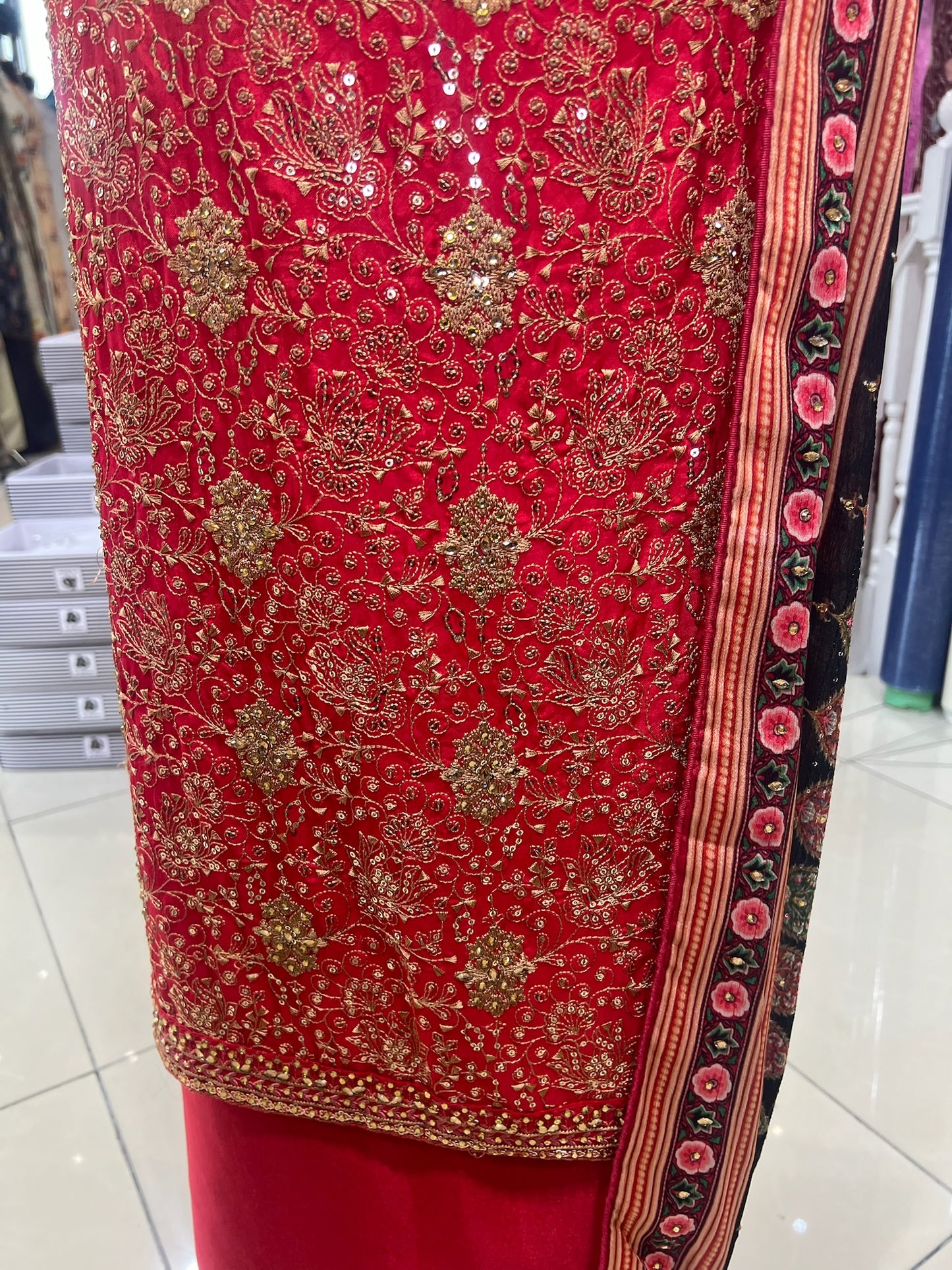 Embellished Dupion Silk