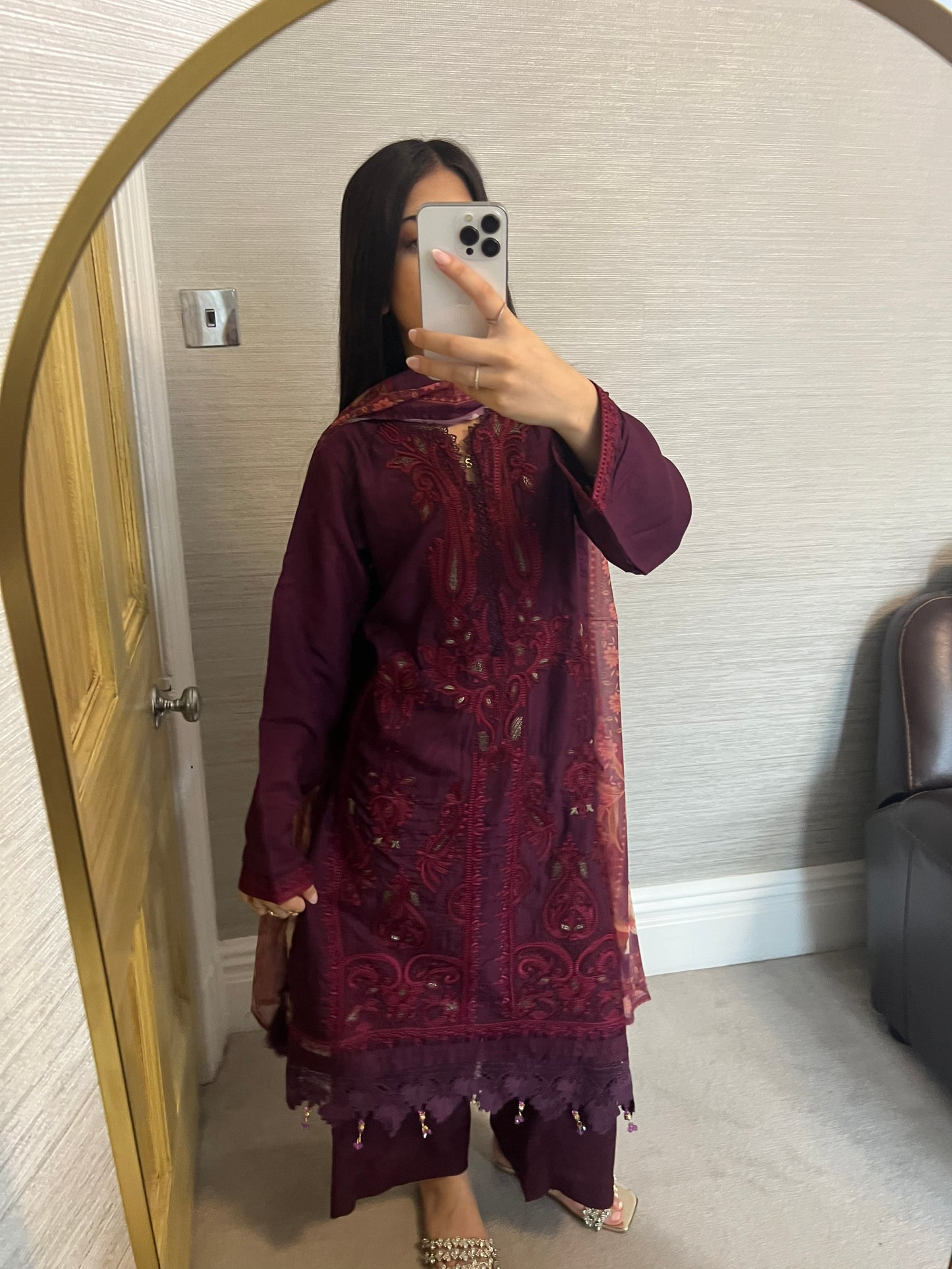 Maria B Inspired Thread Embroidered Luxury Viscose Suit Readymade