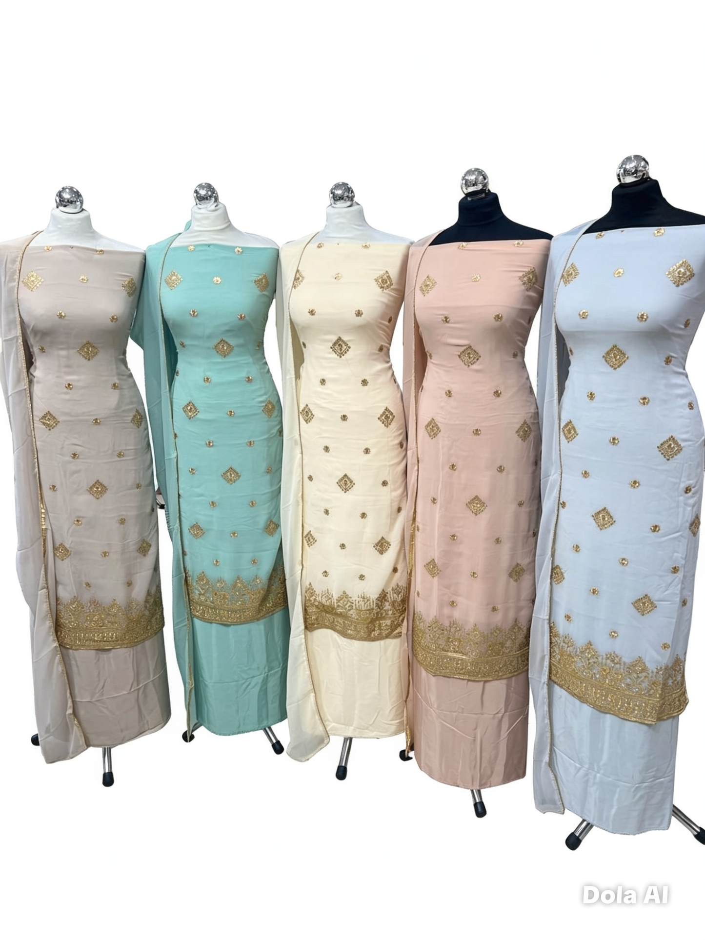 Embroidered Georgette Suits – Thread Embroidery with Embellishments