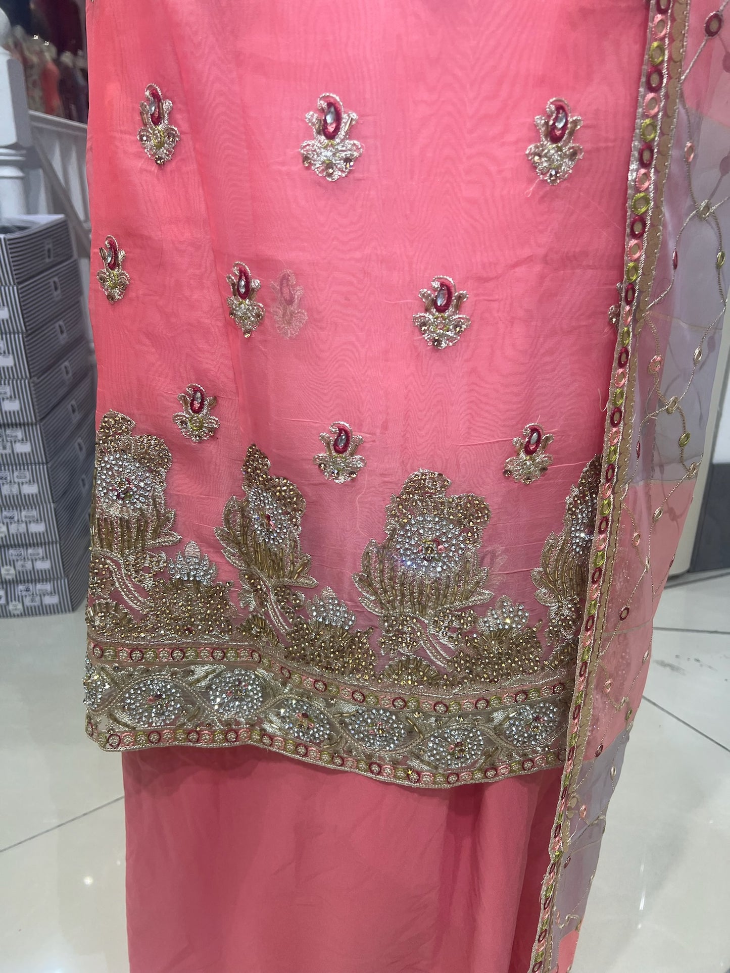 Embroidered & Embellished chiffon Organza
