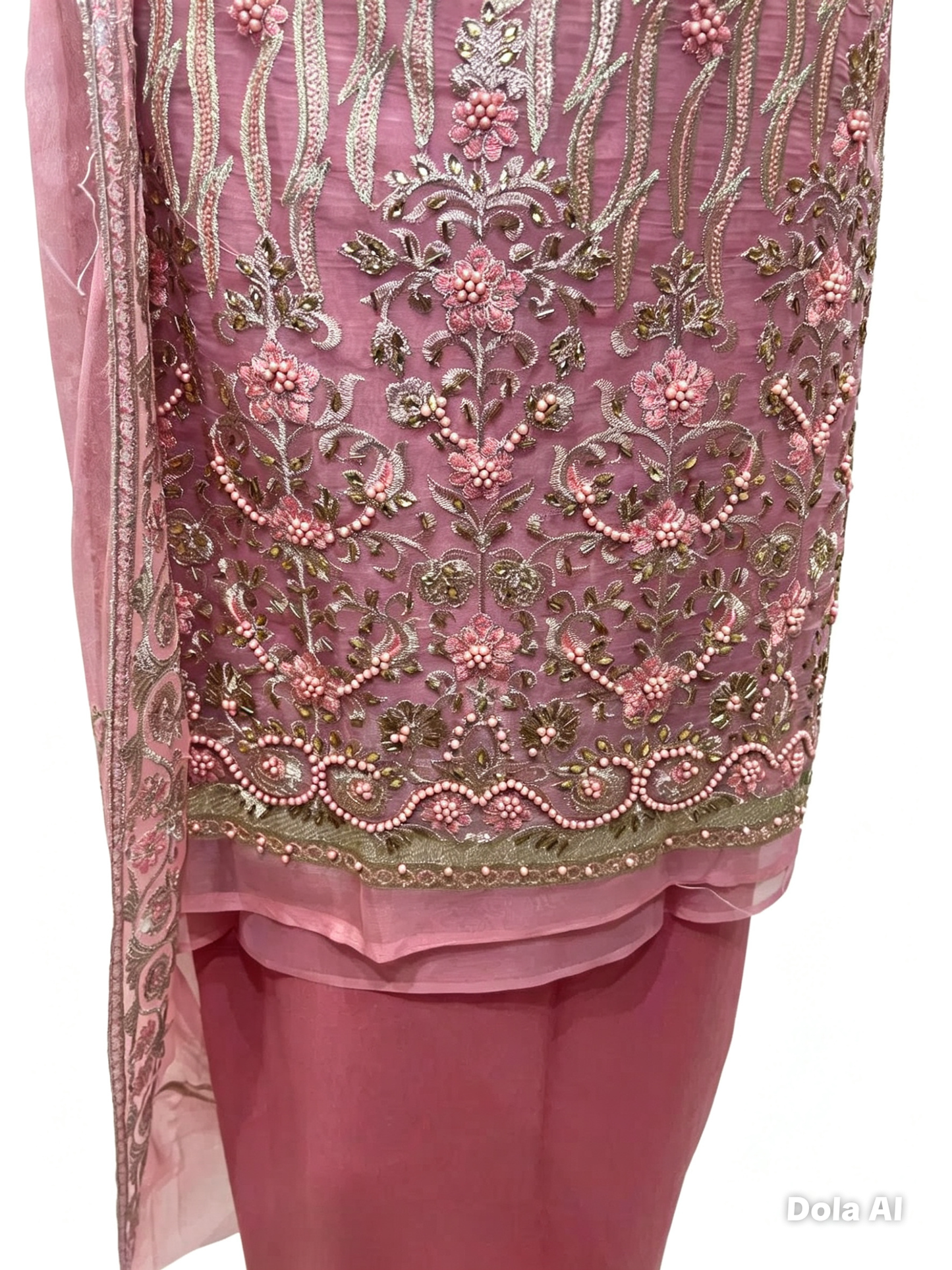 Embroidered & Embellished Chiffon Organza