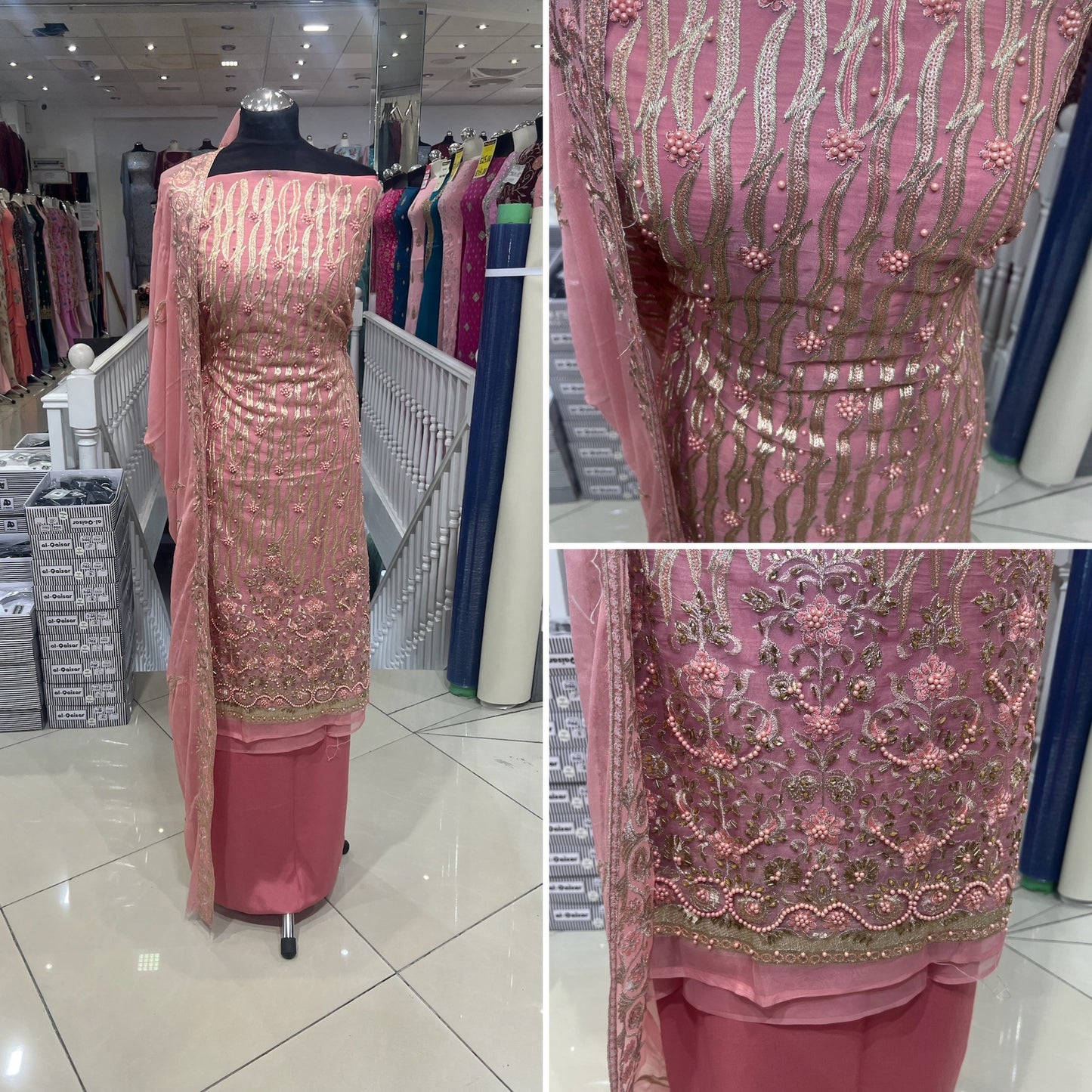 Embroidered & Embellished Chiffon Organza