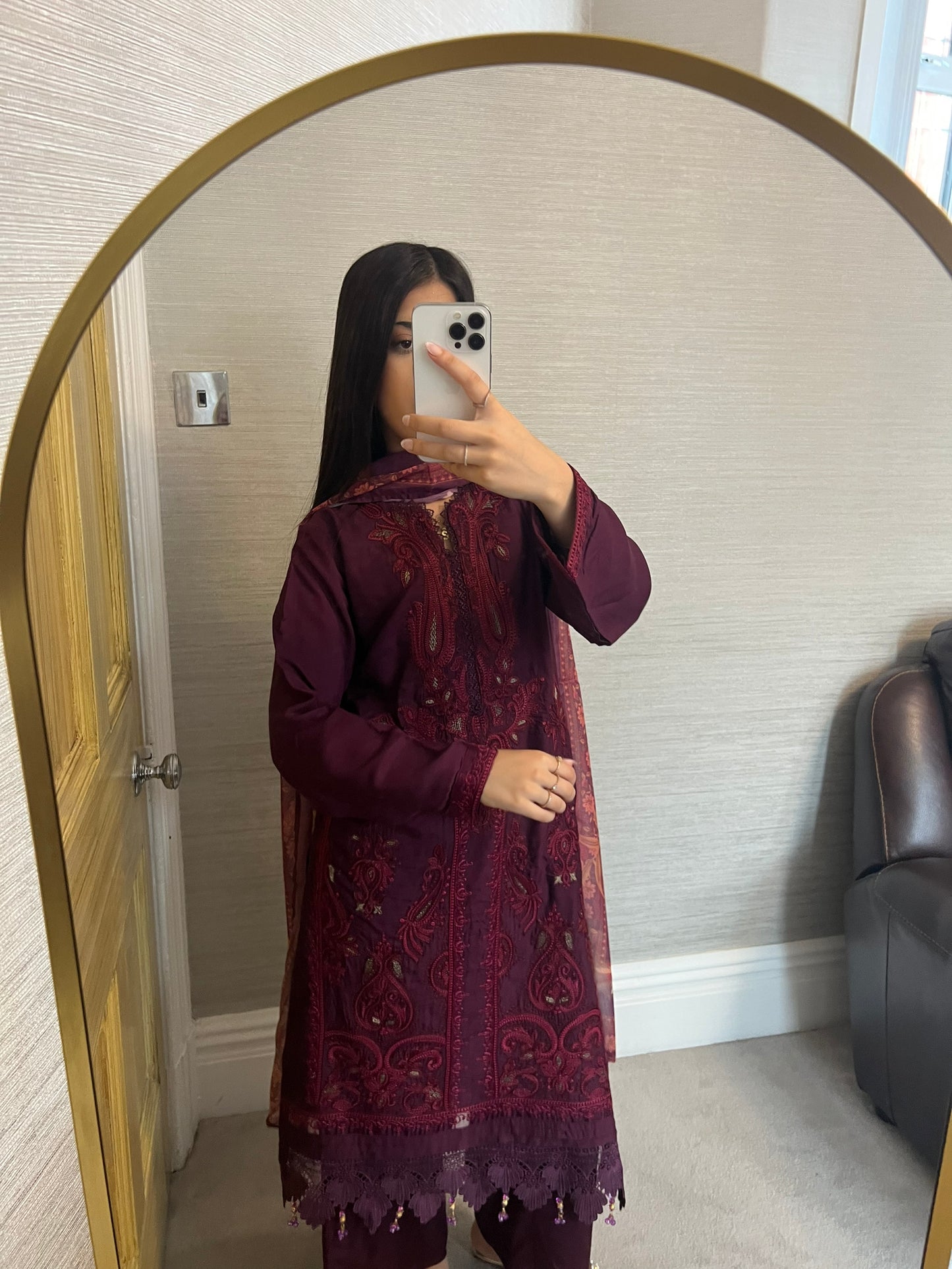 Maria B Inspired Thread Embroidered Luxury Viscose Suit Readymade