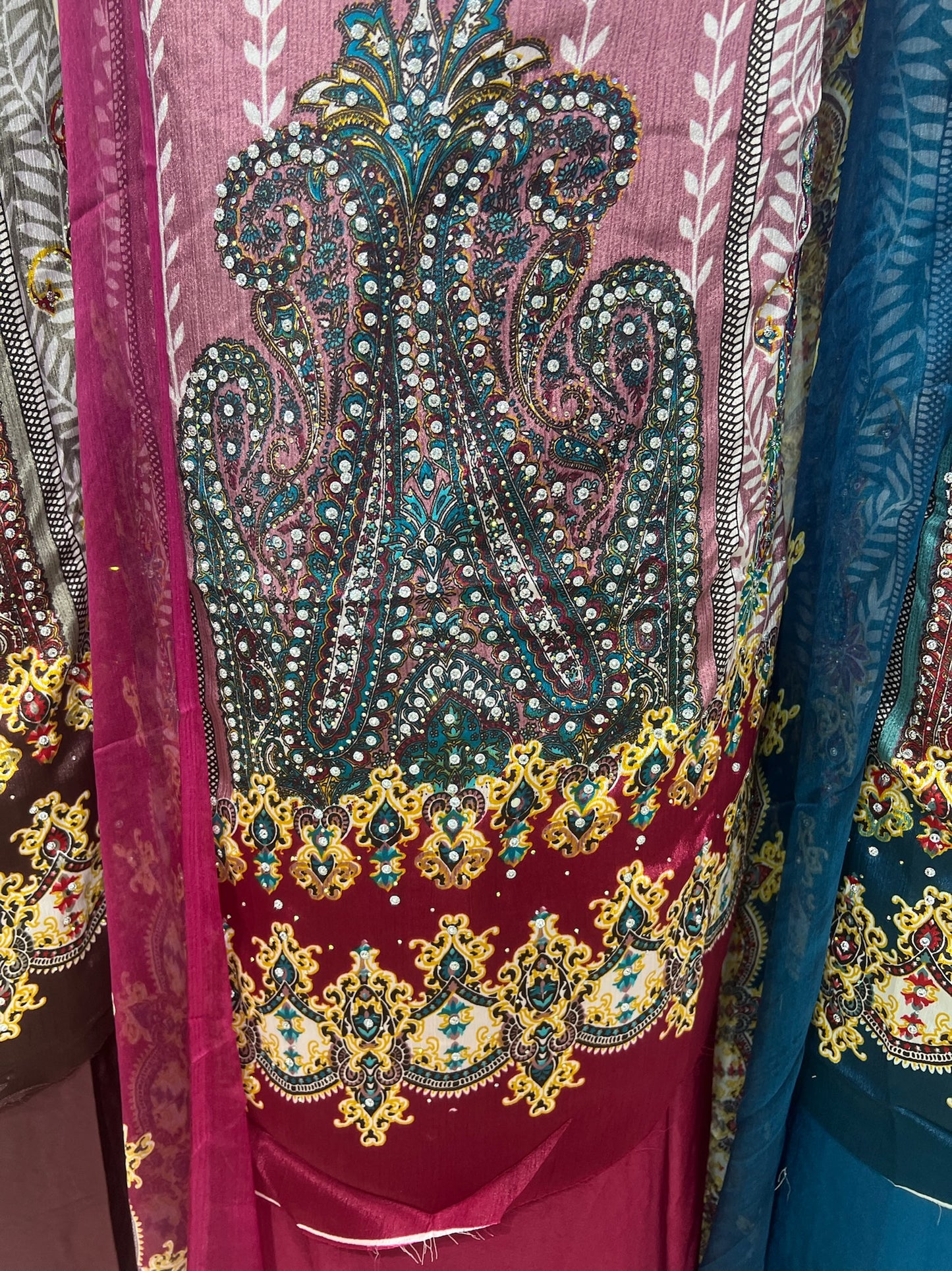 Embellished Digital Print Crepe