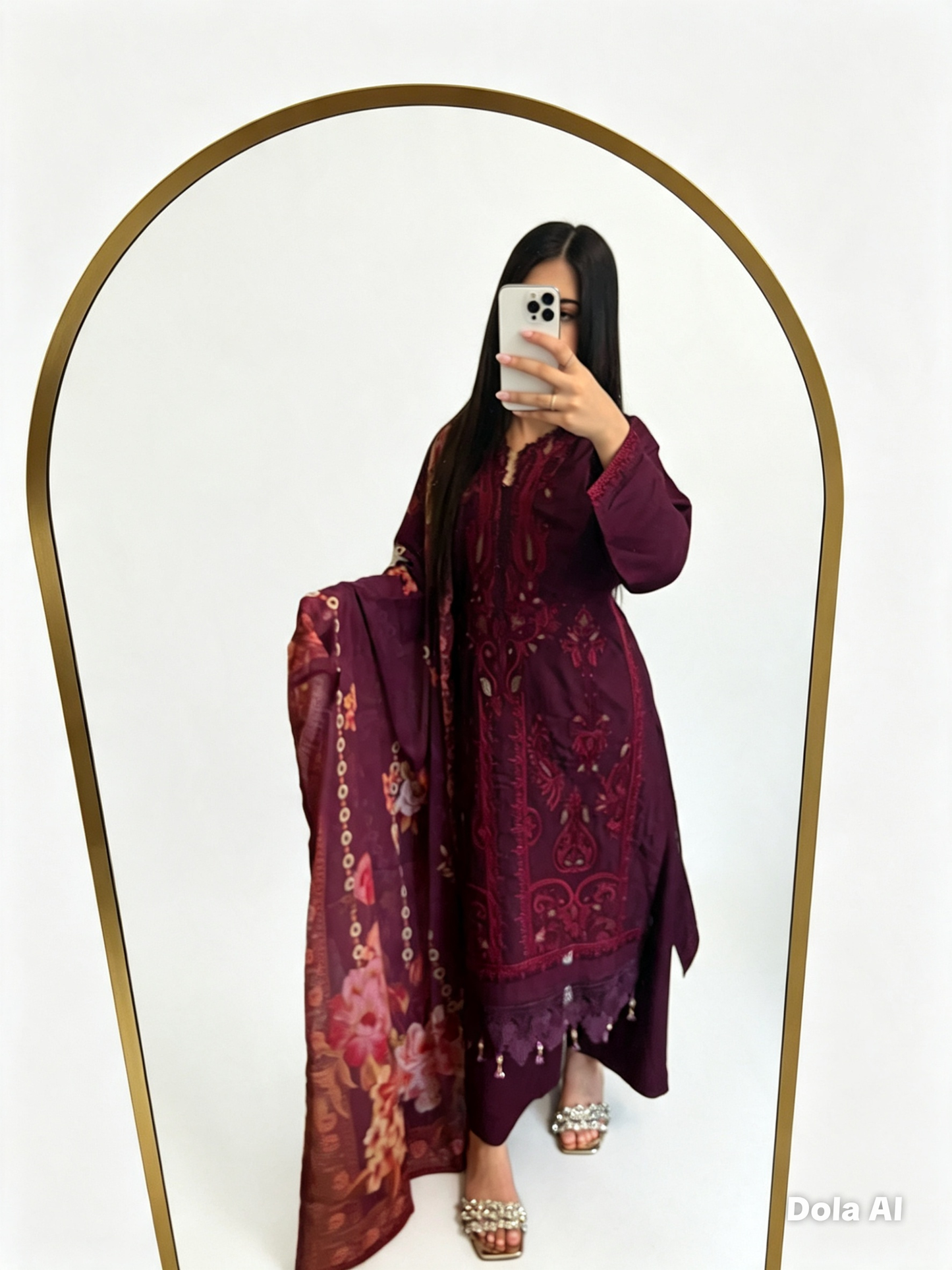 Maria B Inspired Thread Embroidered Luxury Viscose Suit Readymade
