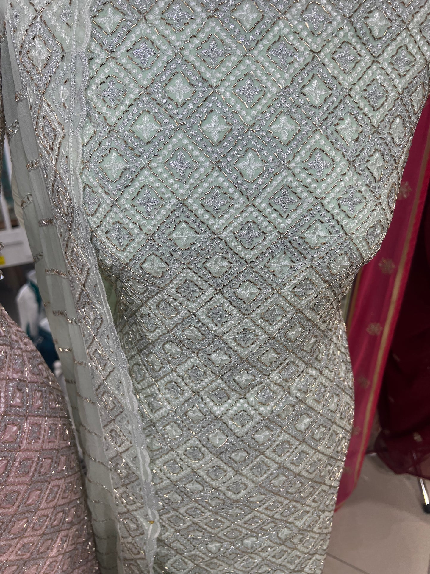 Embroidered Georgette — Thread Embroidery & Embroidered Dupatta