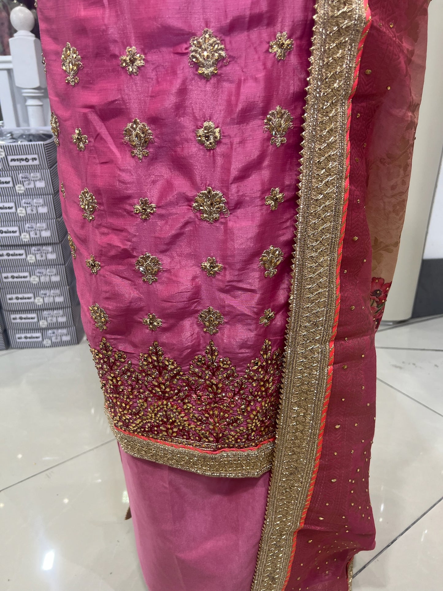 Embellished Dupion Silk