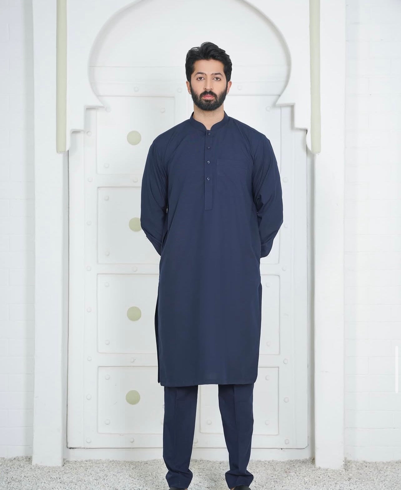 Al-Qaisar Men’s Plain Shalwar kameez NAVY