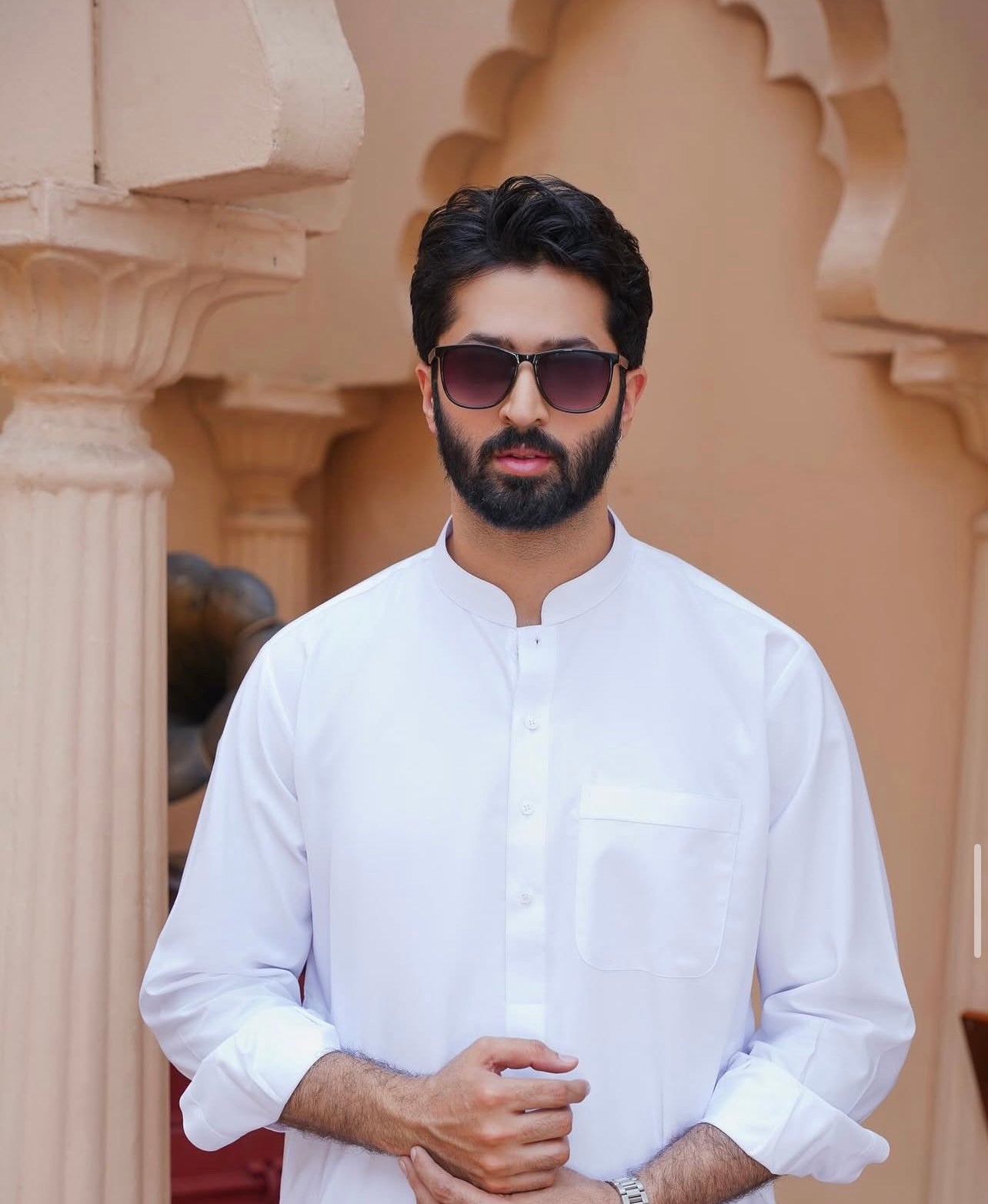 Al-Qaisar Men’s Plain Shalwar kameez WHITE