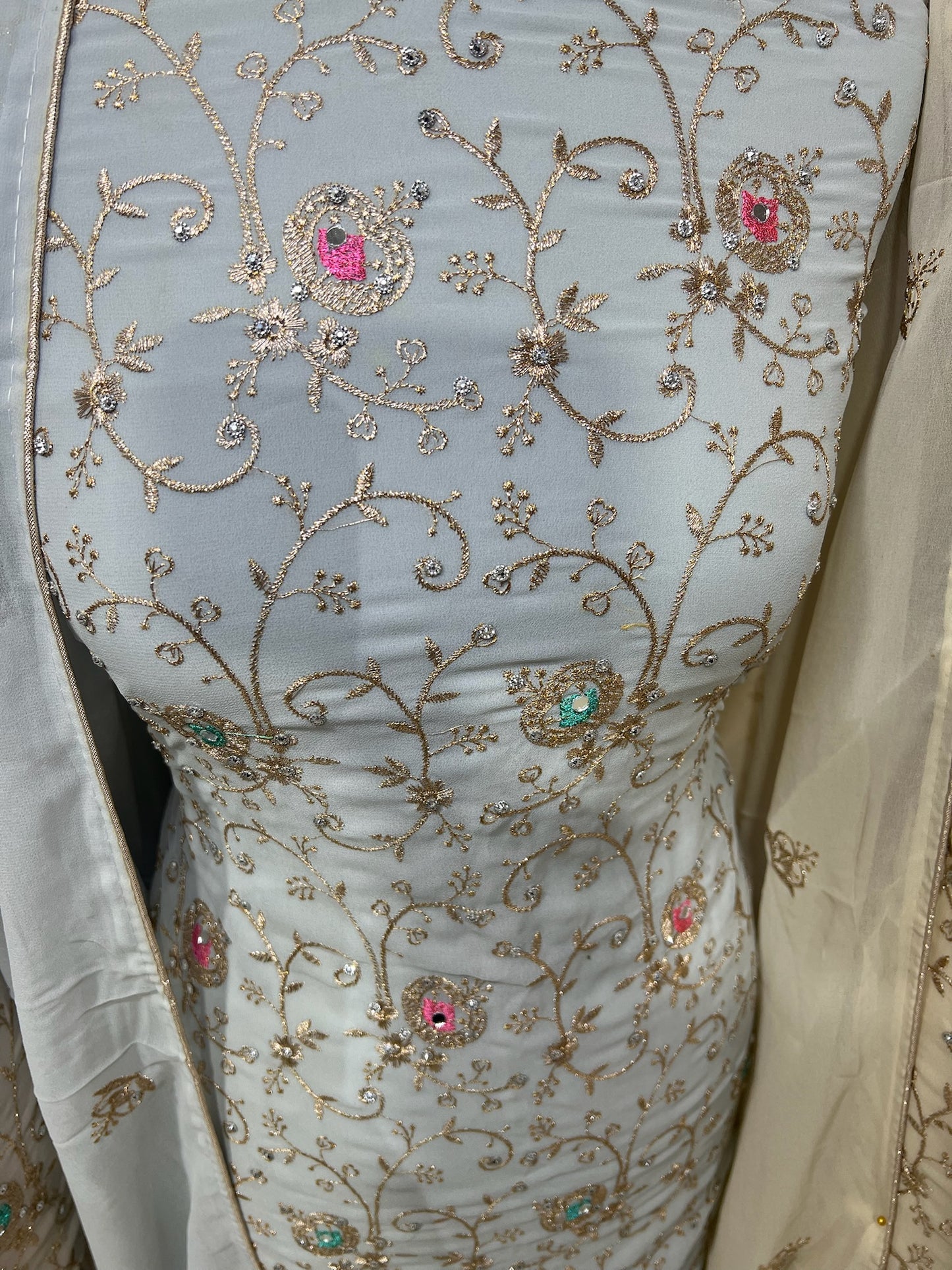 Georgette Suits with Thread Embroidery & Embellishments