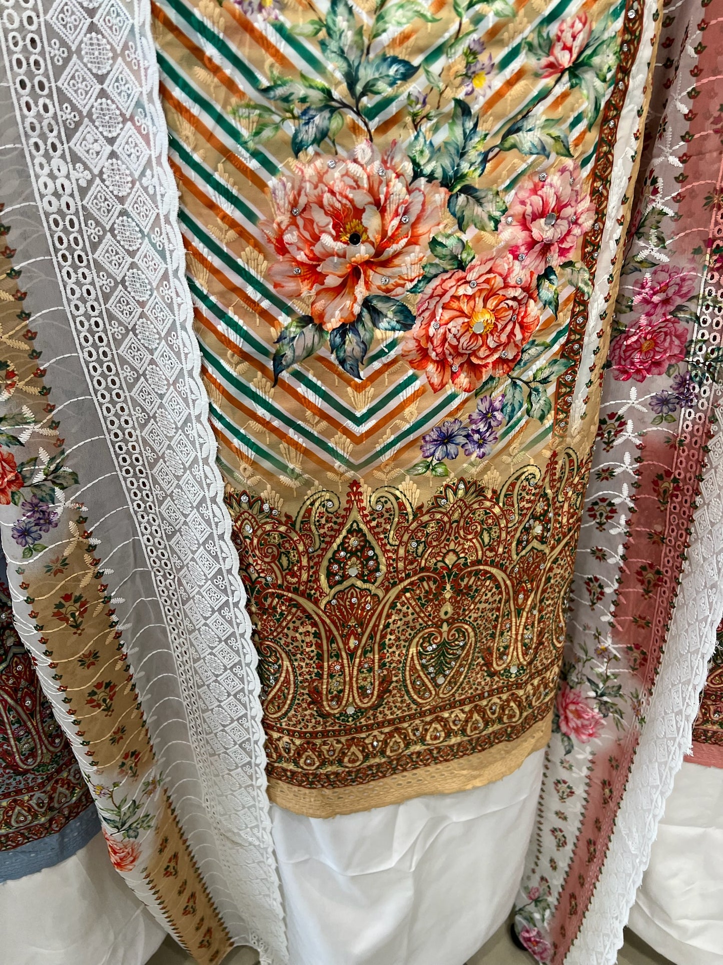 Chevron & Floral Georgette