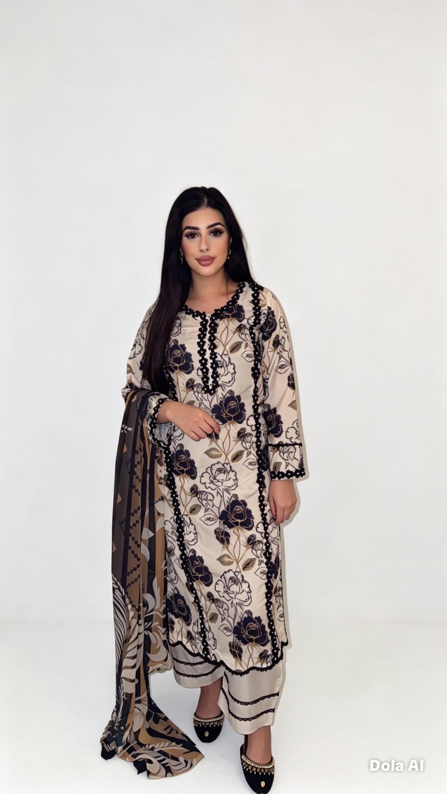 Digital Print Lawn with Embroidery Readymade Suit