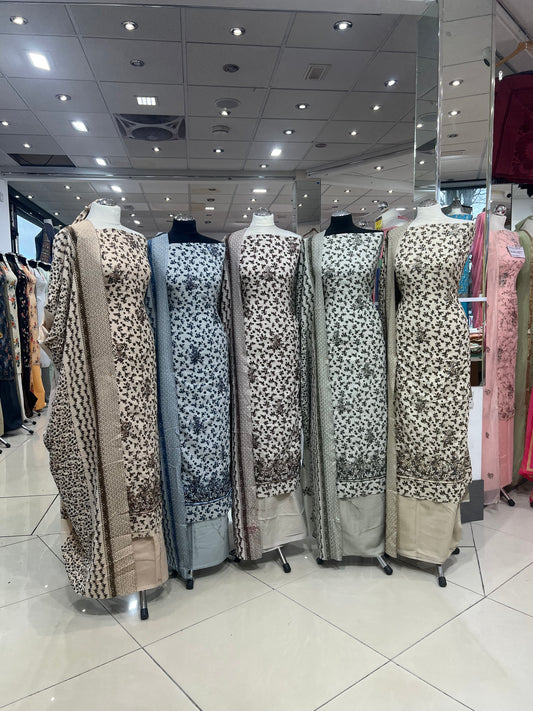 Digtial Print Alpine With Thread Embroidery