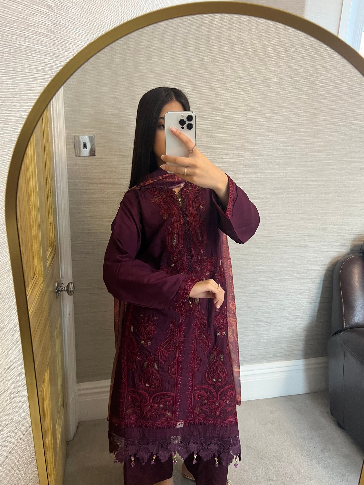 Maria B Inspired Thread Embroidered Luxury Viscose Suit Readymade