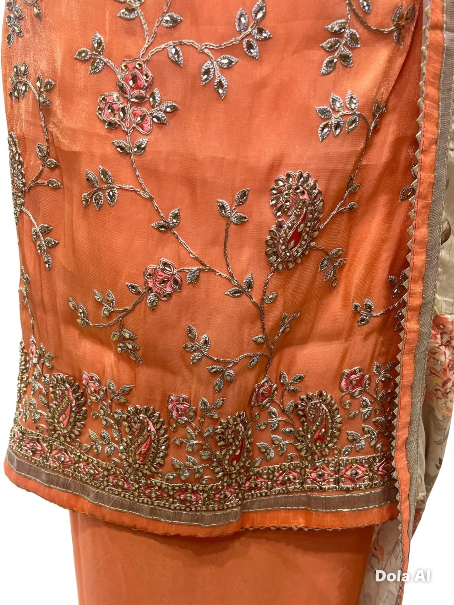 Embellished Dupion Silk