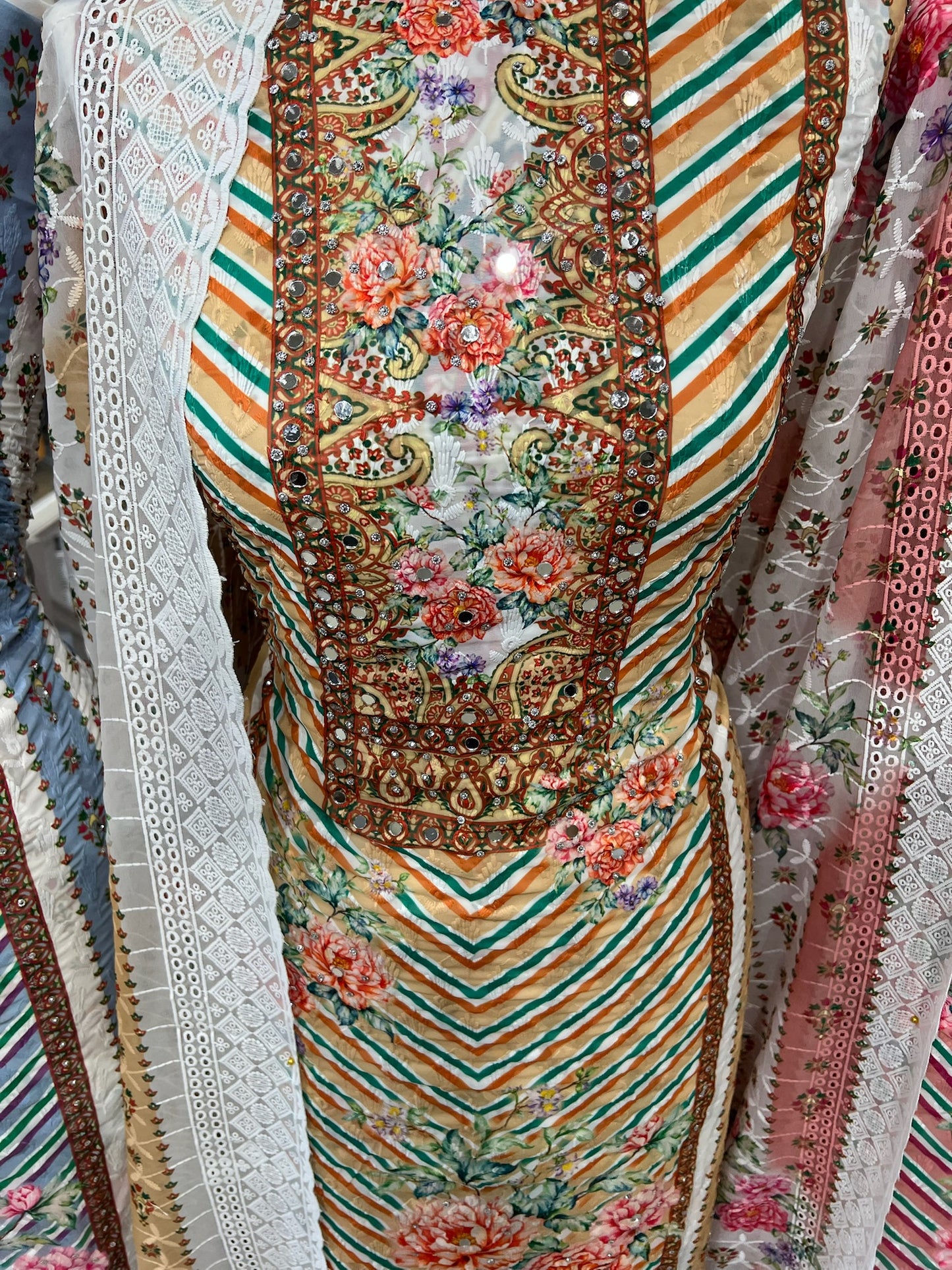 Chevron & Floral Georgette