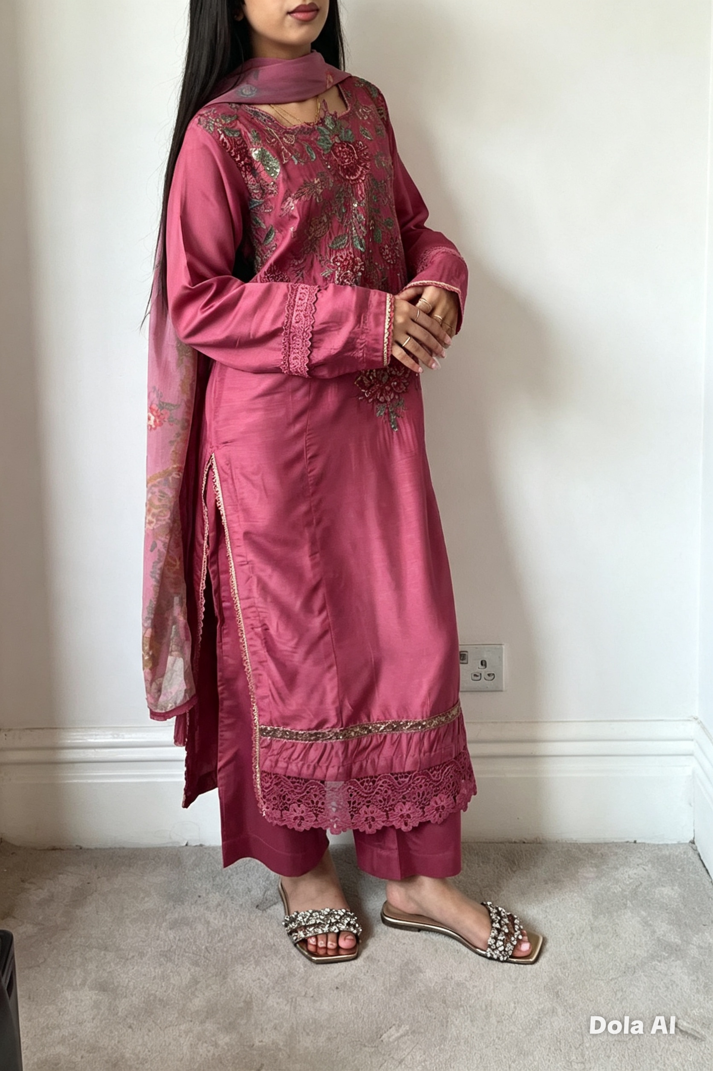 Maria B Inspired Thread‑Embroidered Luxury Viscose Suit