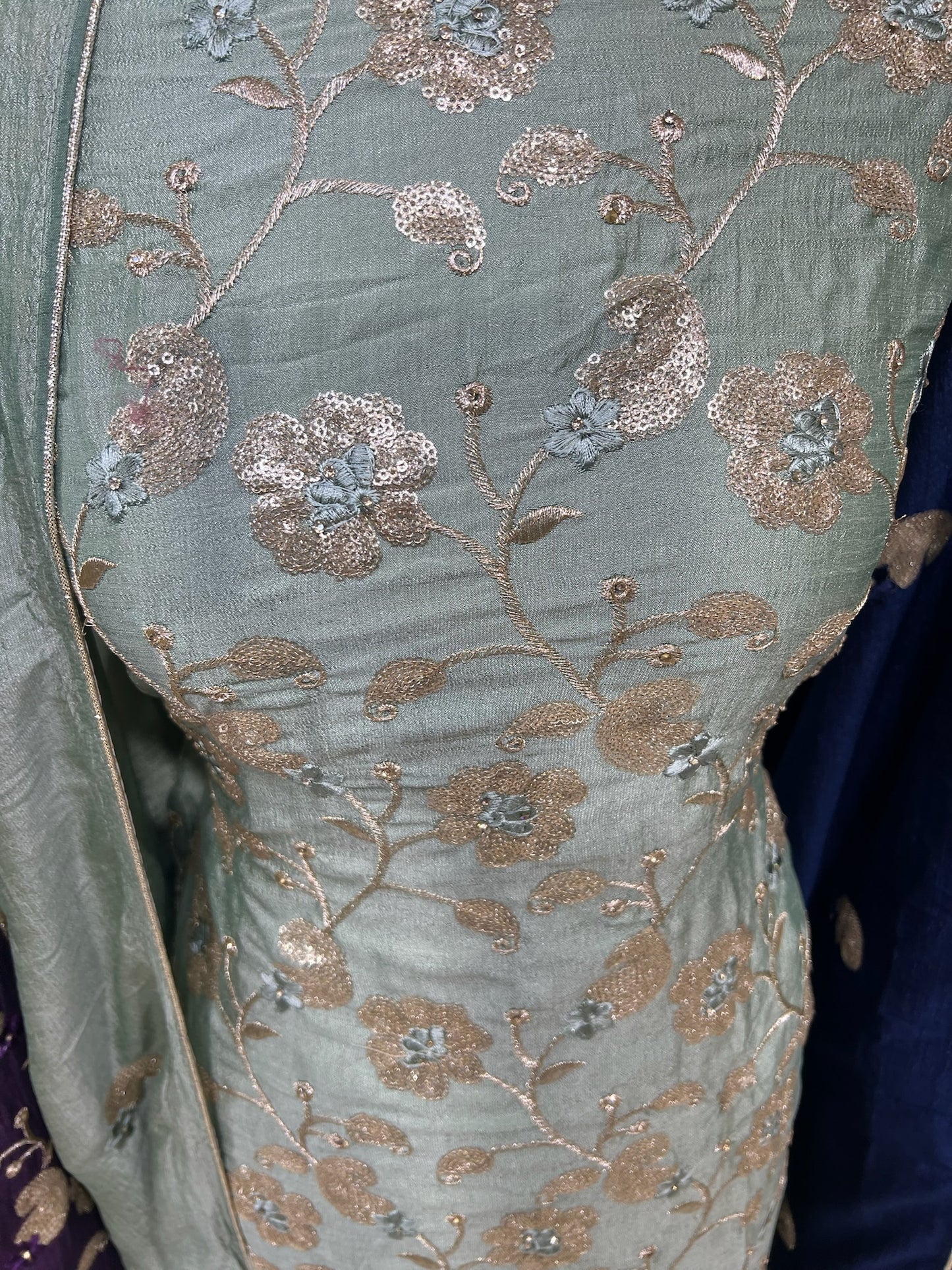 Embroidered Raw Silk