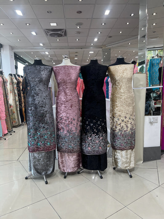 Premium Digital Print Velvet Suit