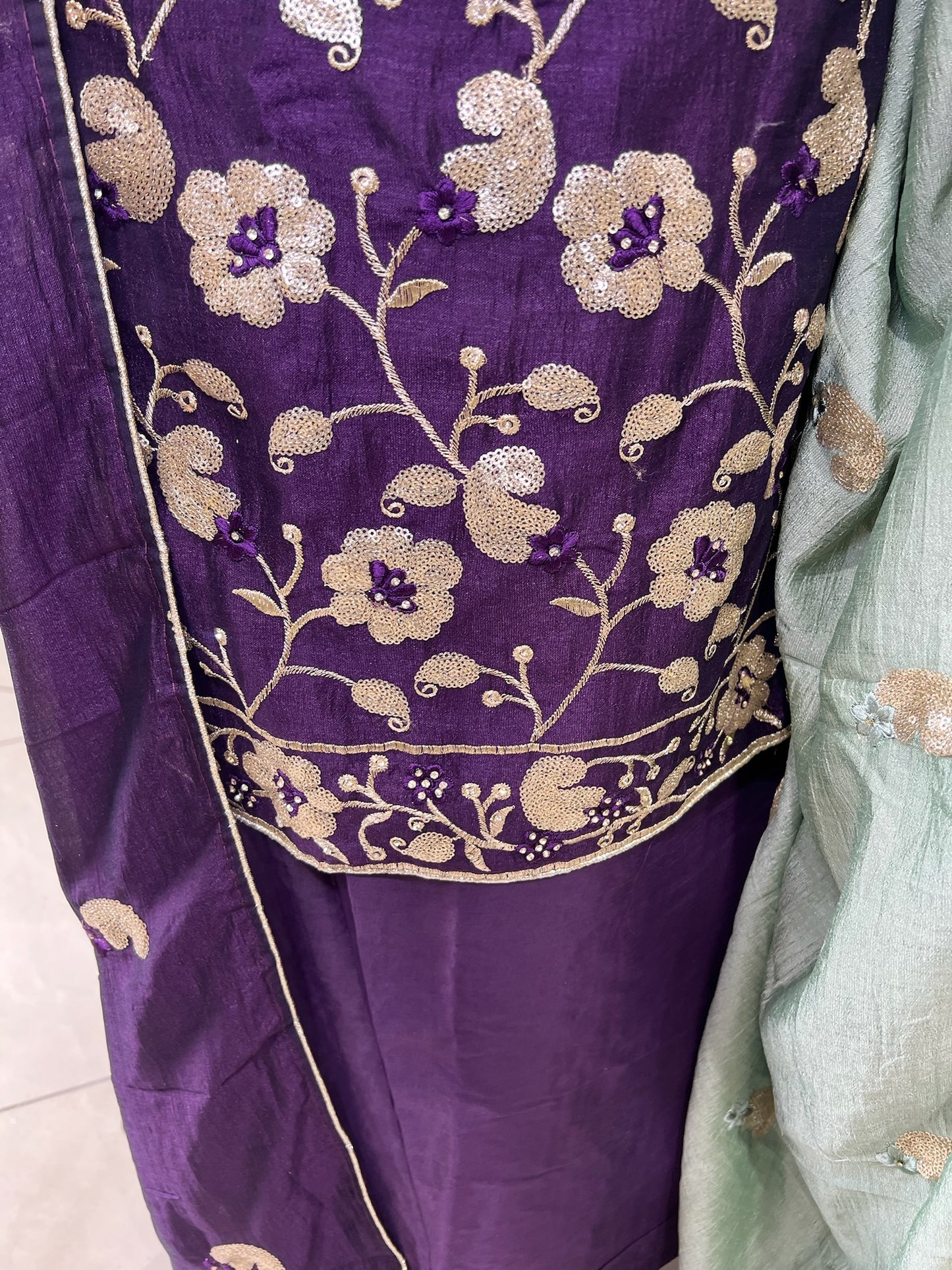 Embroidered Raw Silk
