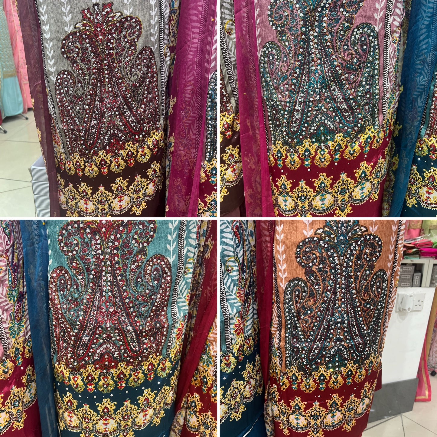 Embellished Digital Print Crepe