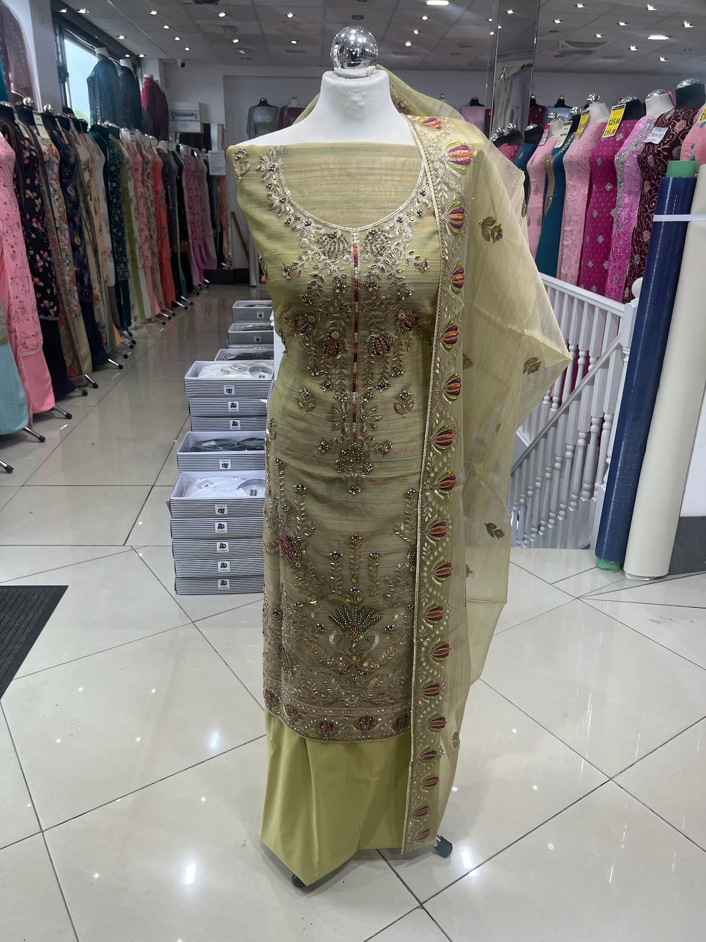 Fancy Embroidered Embellished Chiffon Organza