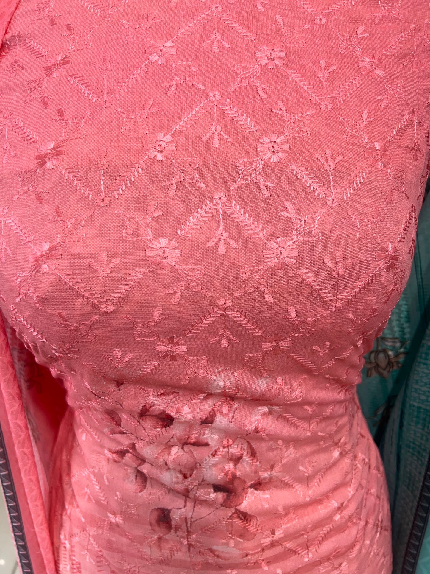 Digital Print Embroidered Cotton