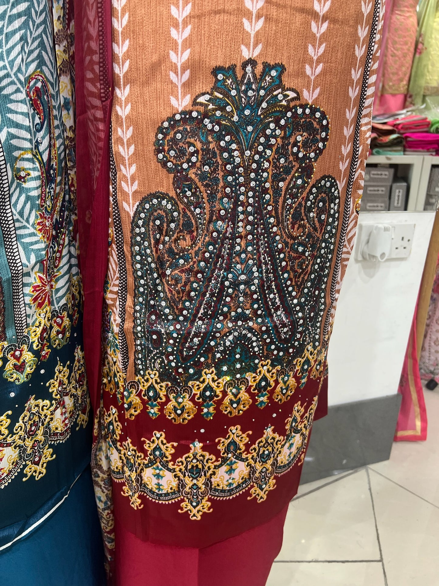Embellished Digital Print Crepe
