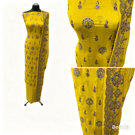 Premium Embroidered Chiffon Suit