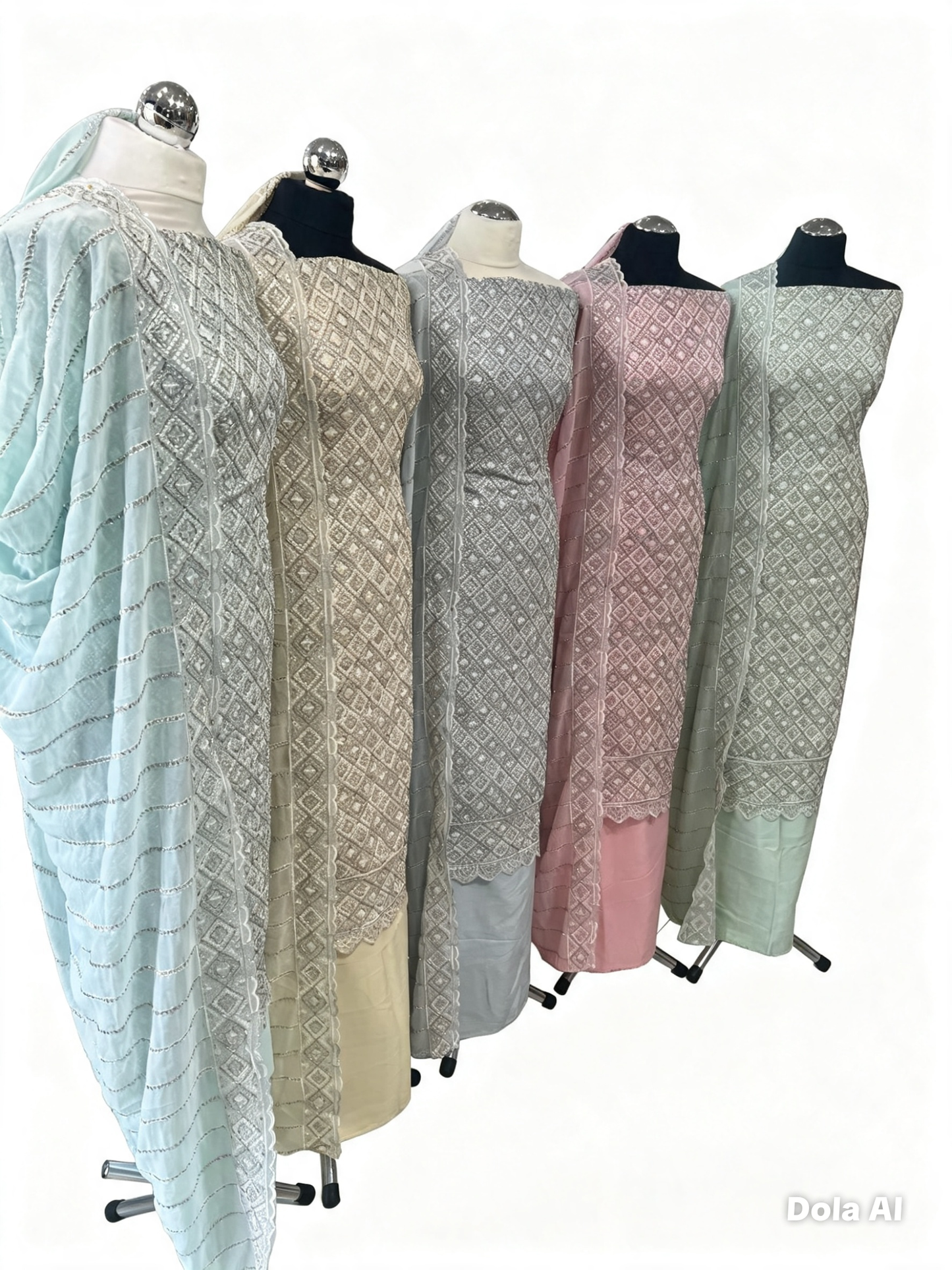 Embroidered Georgette — Thread Embroidery & Embroidered Dupatta