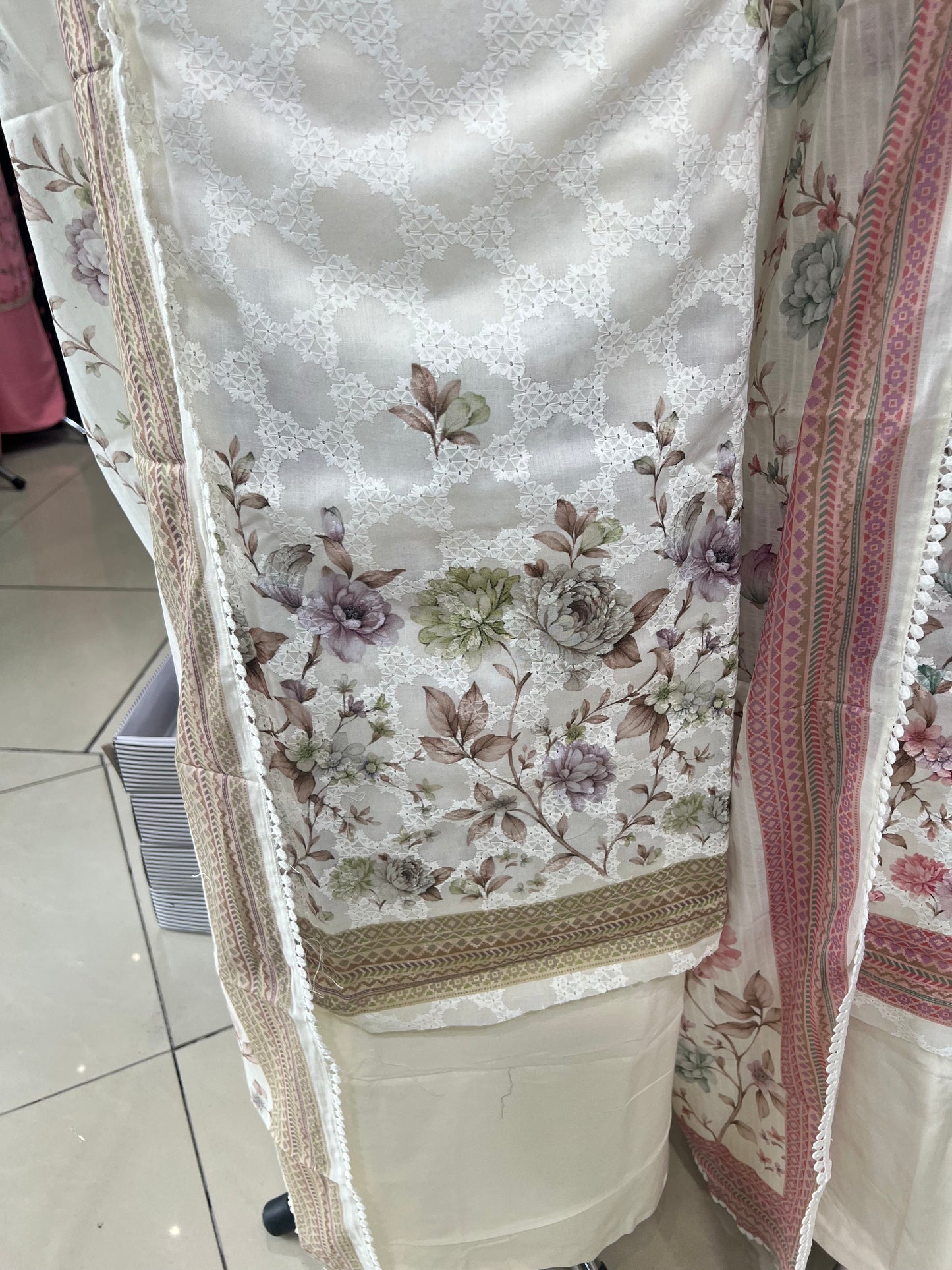 Digital Print & Embroidered Cotton