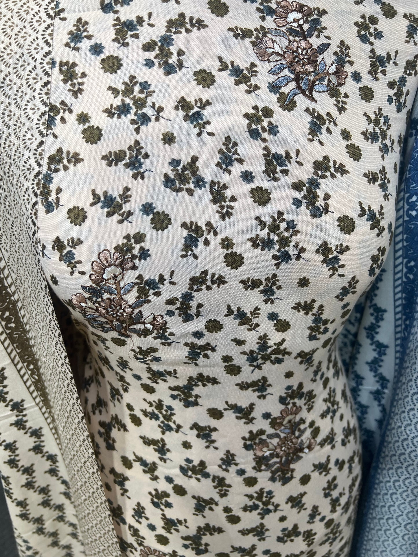 Digtial Print Alpine With Thread Embroidery