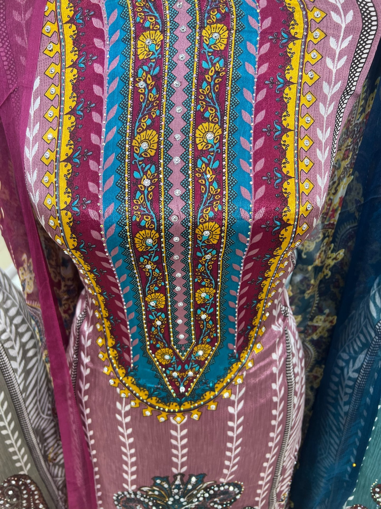 Embellished Digital Print Crepe