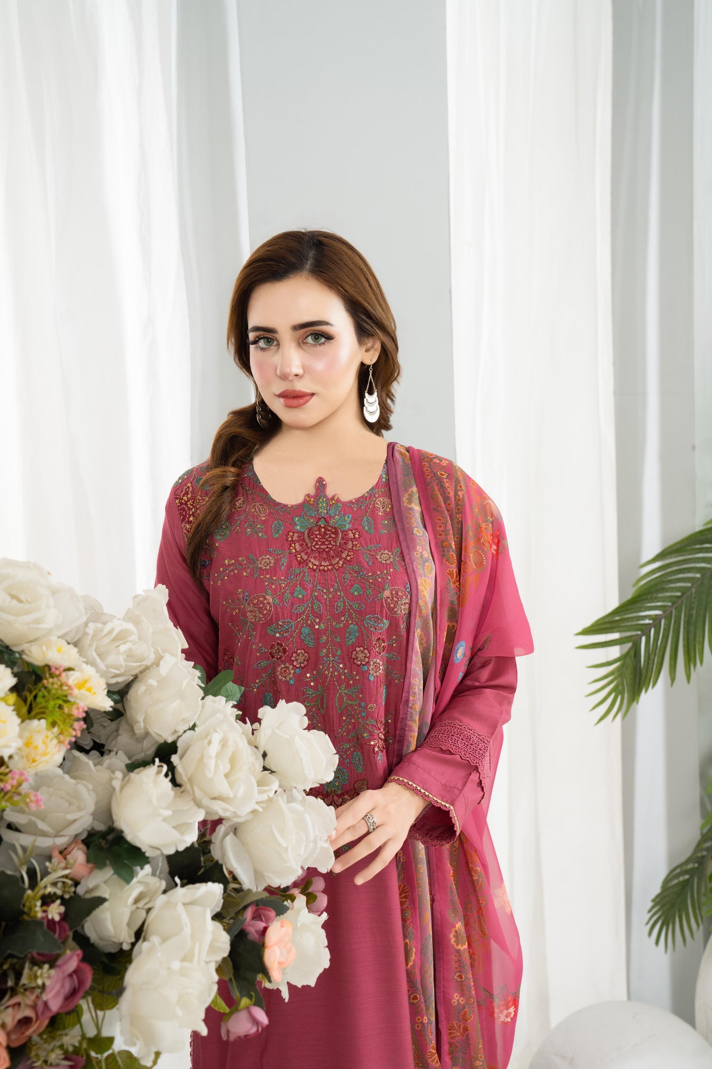 Maria B Inspired Thread‑Embroidered Luxury Viscose Suit