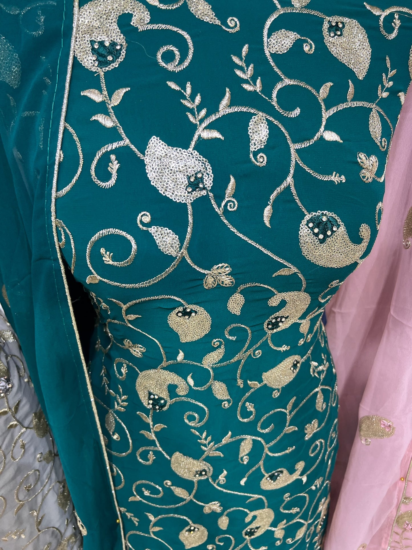 Embroidered Raw Silk