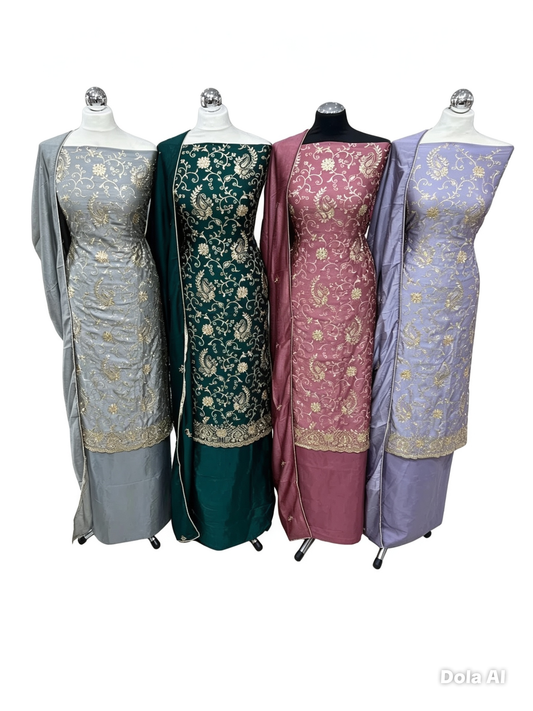 Embroidered Raw Silk