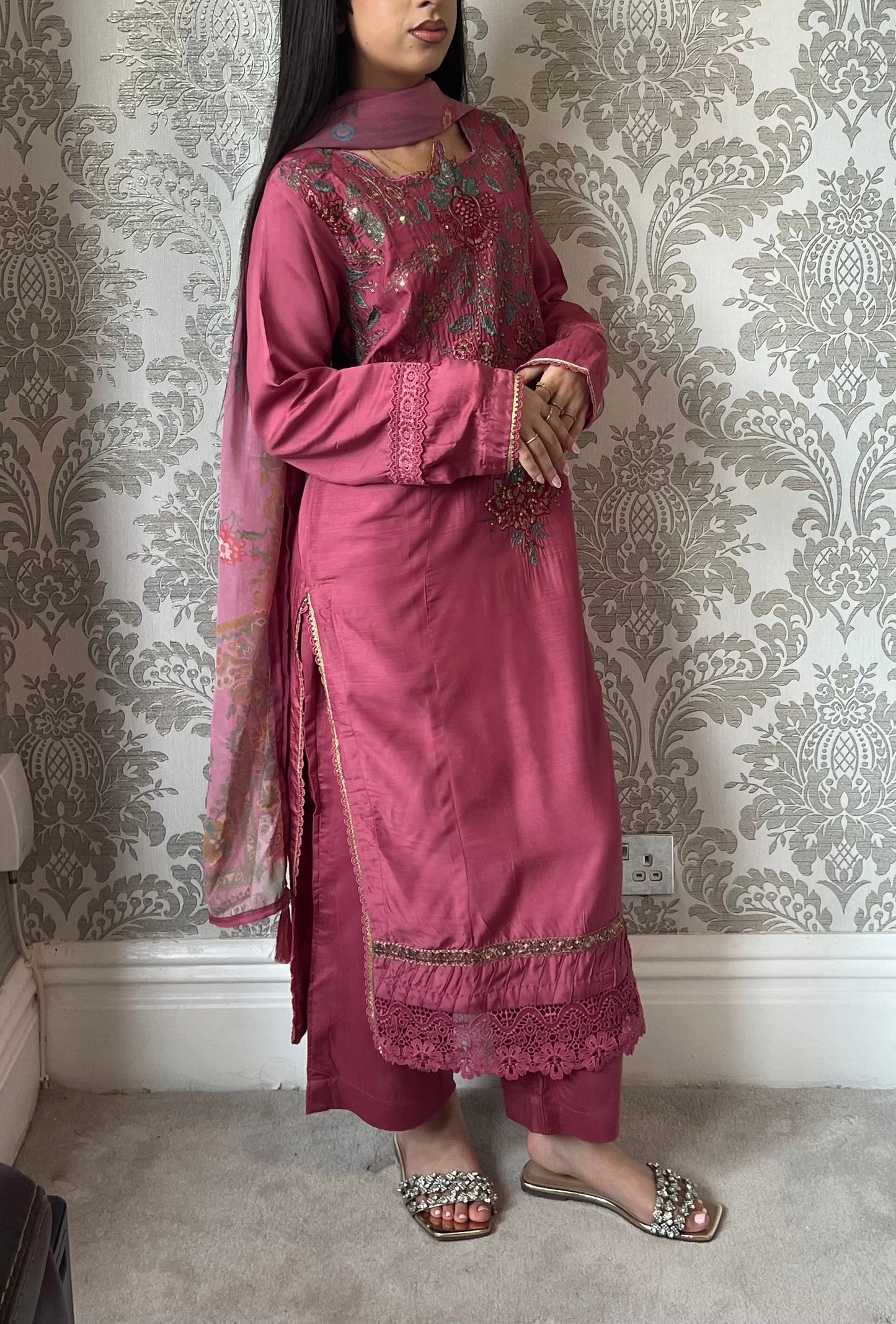Maria B Inspired Thread‑Embroidered Luxury Viscose Suit