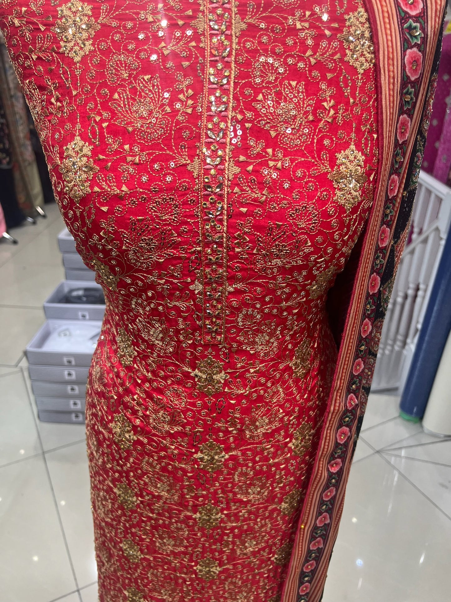 Embellished Dupion Silk