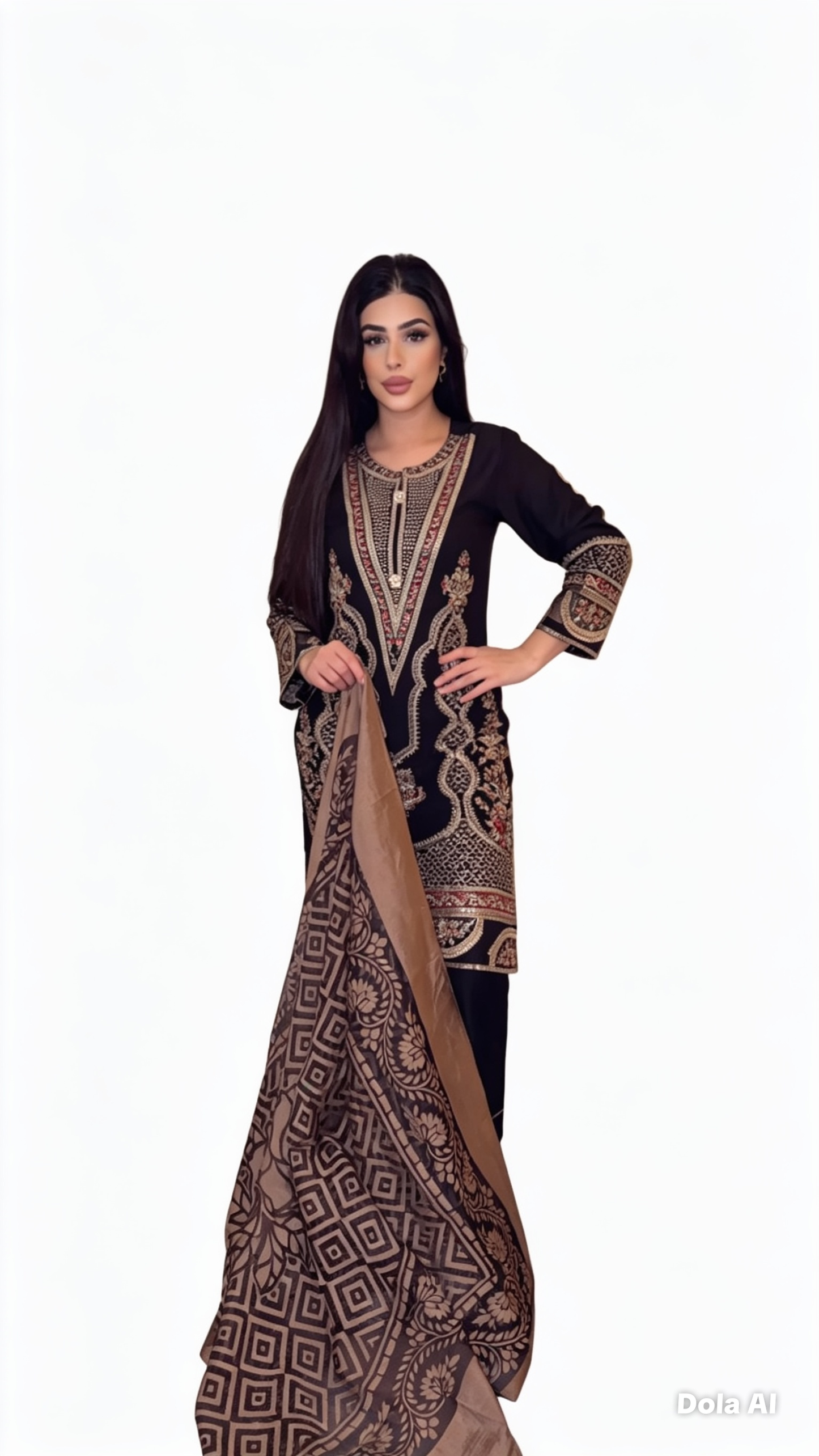 Linen Embroidered Suit