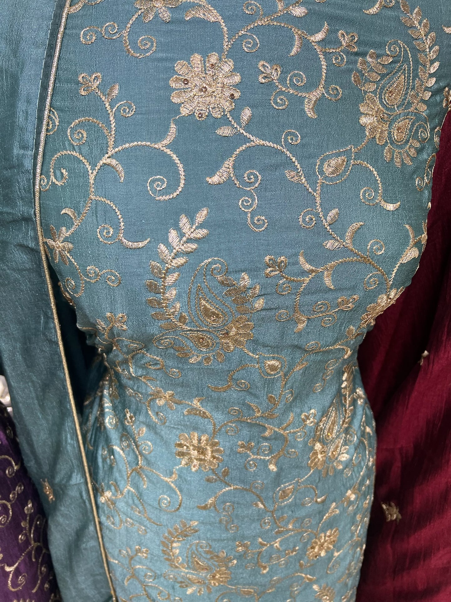 Embroidered Raw Silk