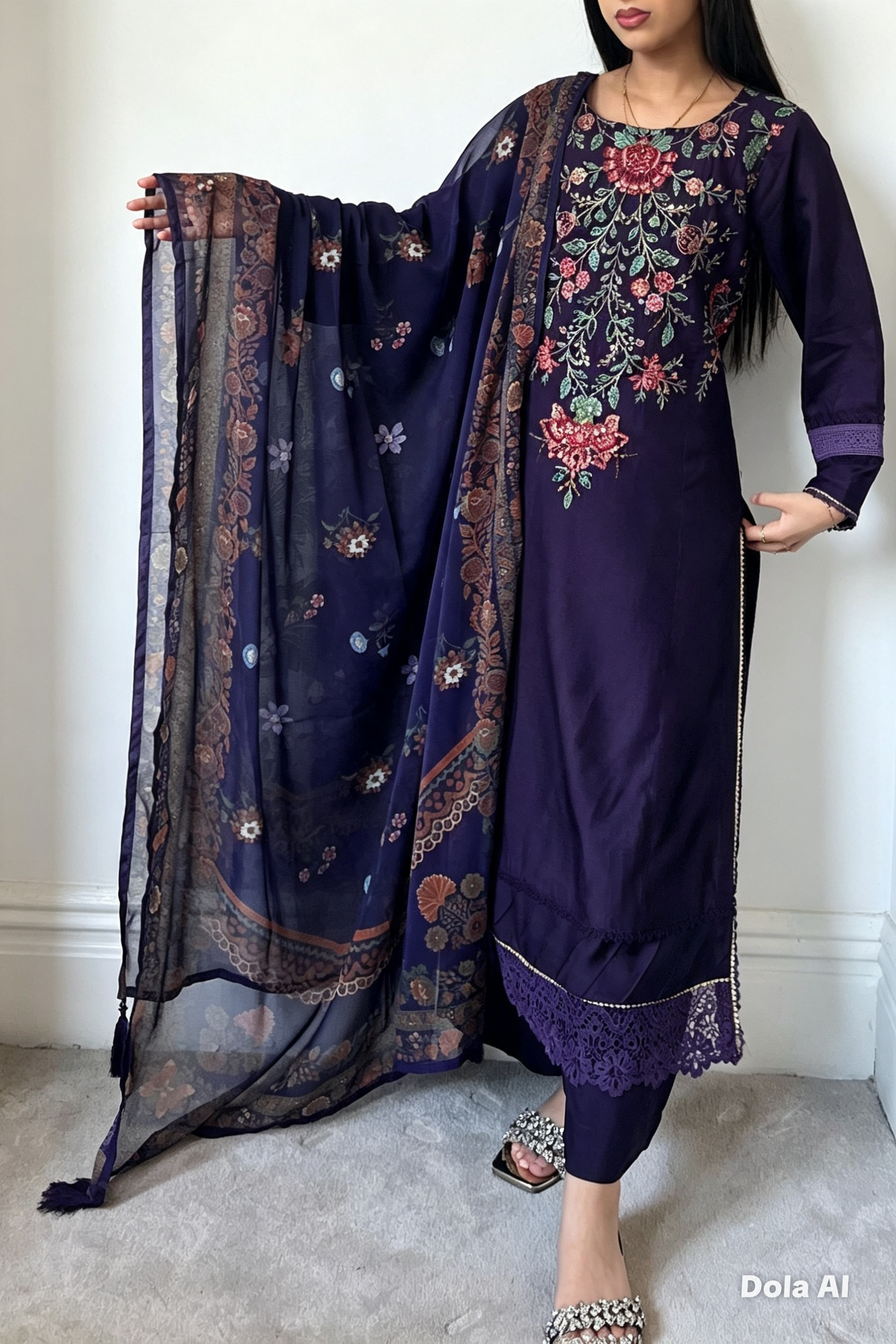 Maria B Inspired Thread Embroidered Luxury Viscose Suit