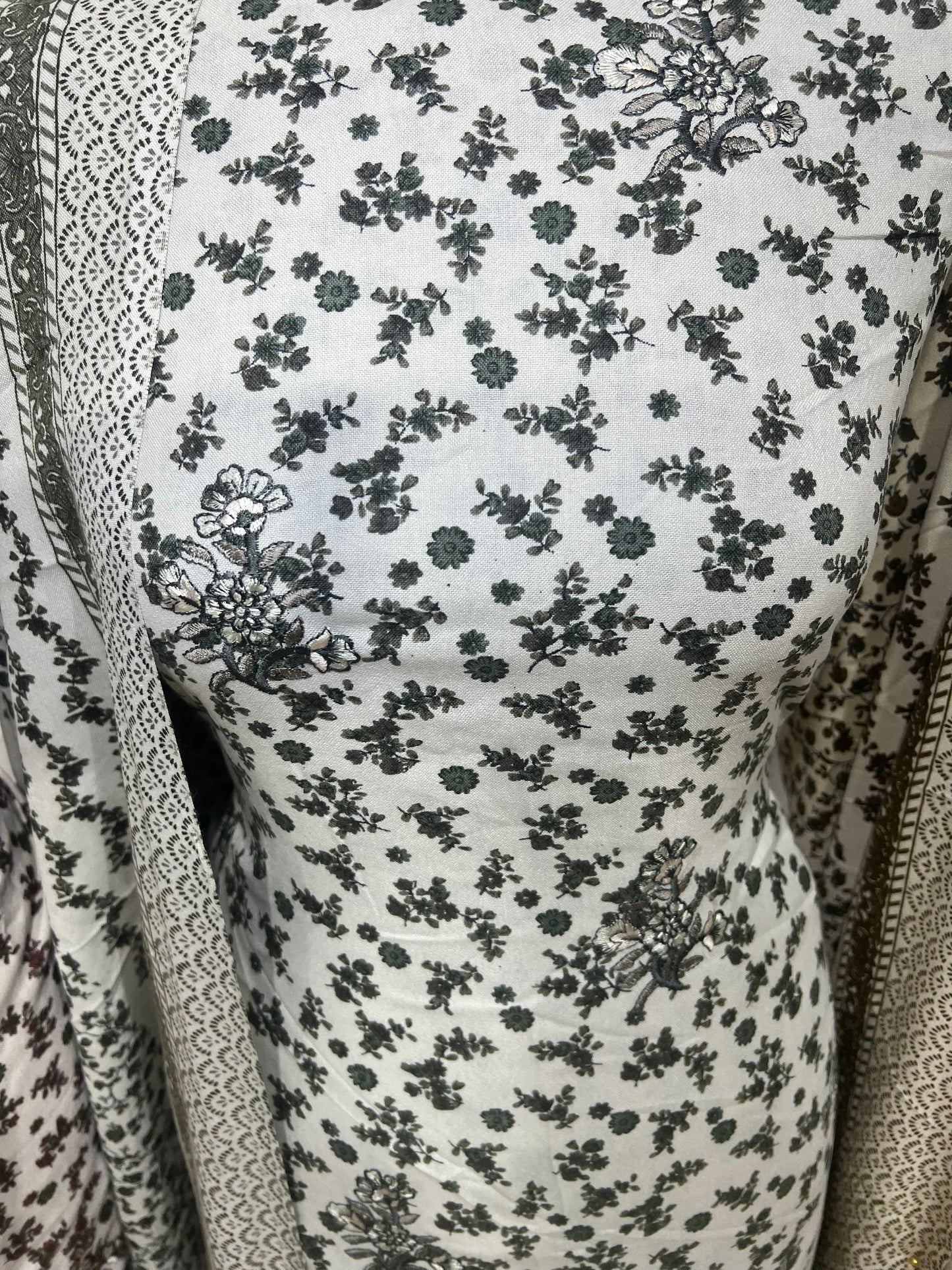 Digtial Print Alpine With Thread Embroidery