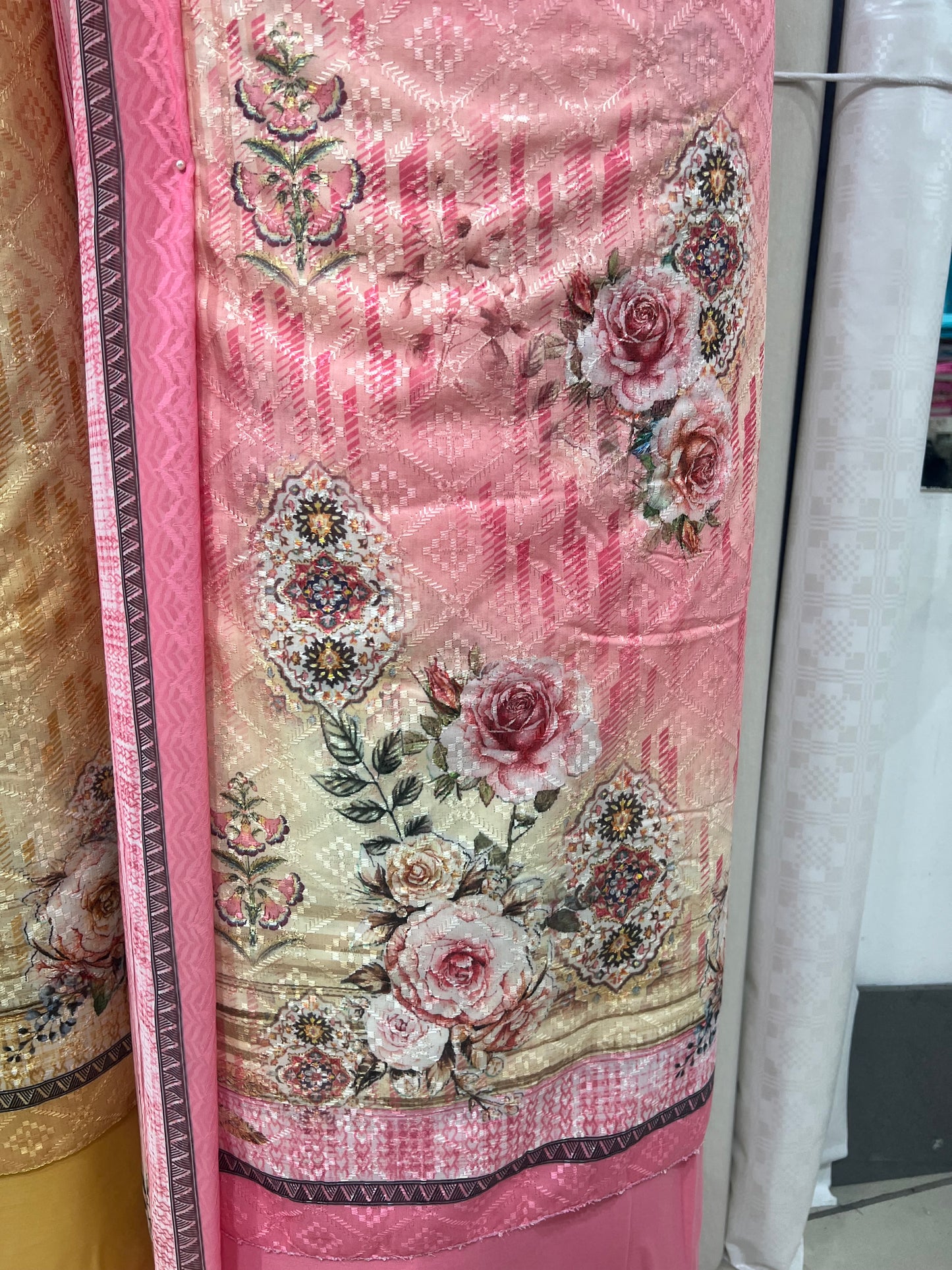 Digital Print Embroidered Cotton