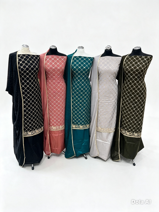 Embroidered Georgette Suit