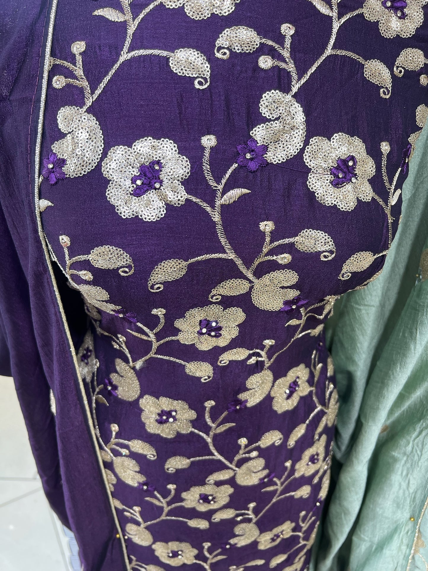 Embroidered Raw Silk