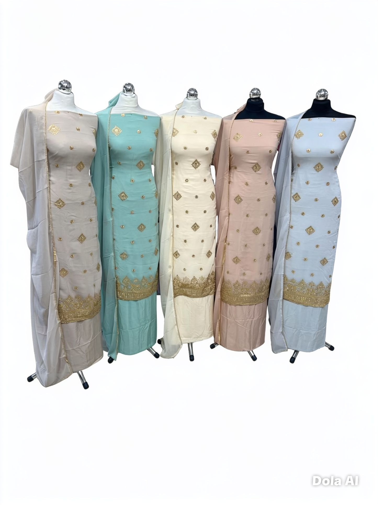 Embroidered Georgette Suits – Thread Embroidery with Embellishments